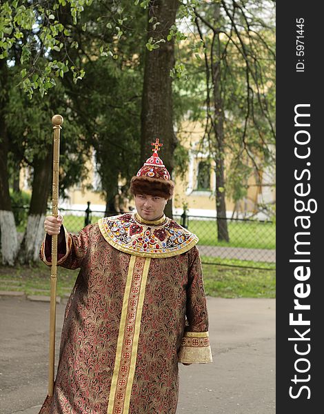 The historical masquerade in Russia, outdoor in summer. The historical masquerade in Russia, outdoor in summer