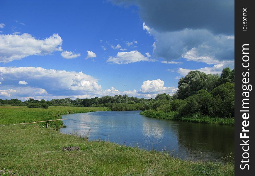 View of nice  river and the sky. View of nice  river and the sky