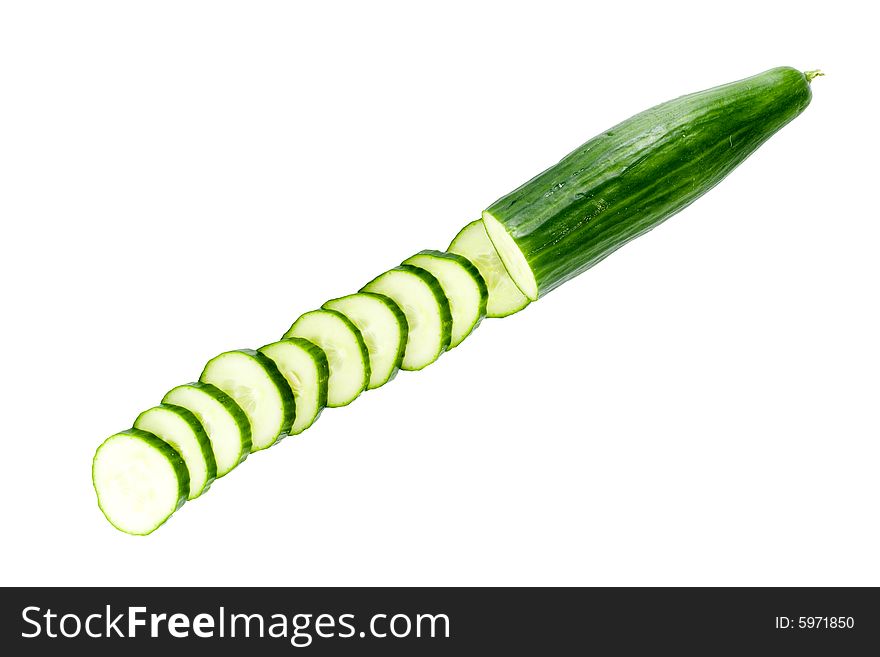 Sliced cucumber - healthy eating - vegetables - close up