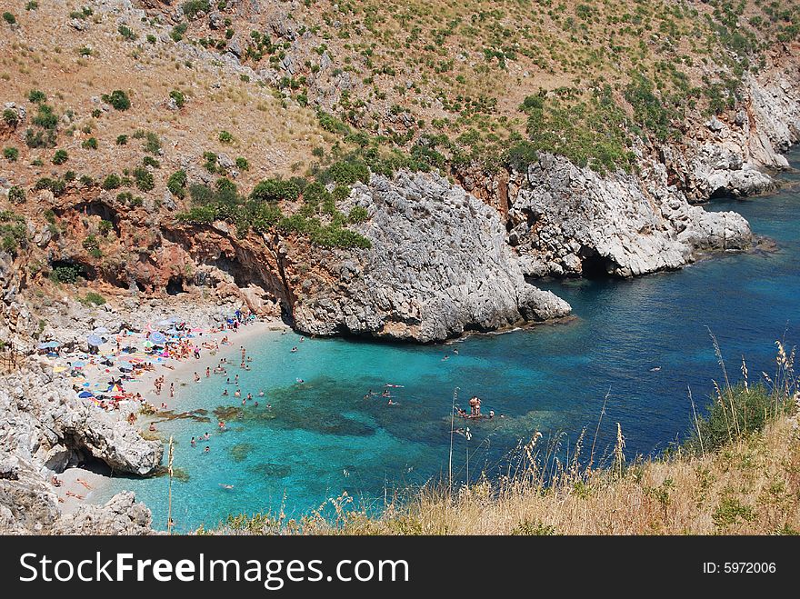 A bay in the reserve of zingaro in Sicily. A bay in the reserve of zingaro in Sicily