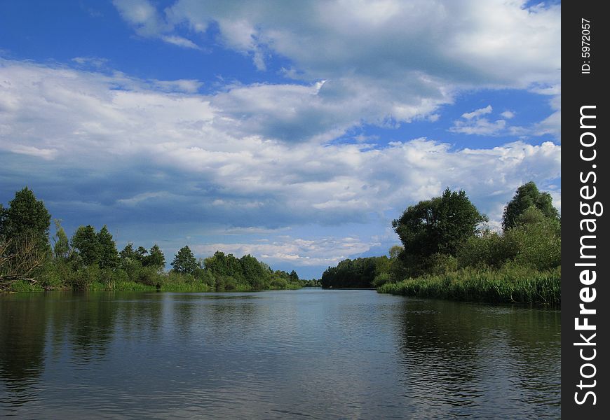 View of nice  river and the sky. View of nice  river and the sky