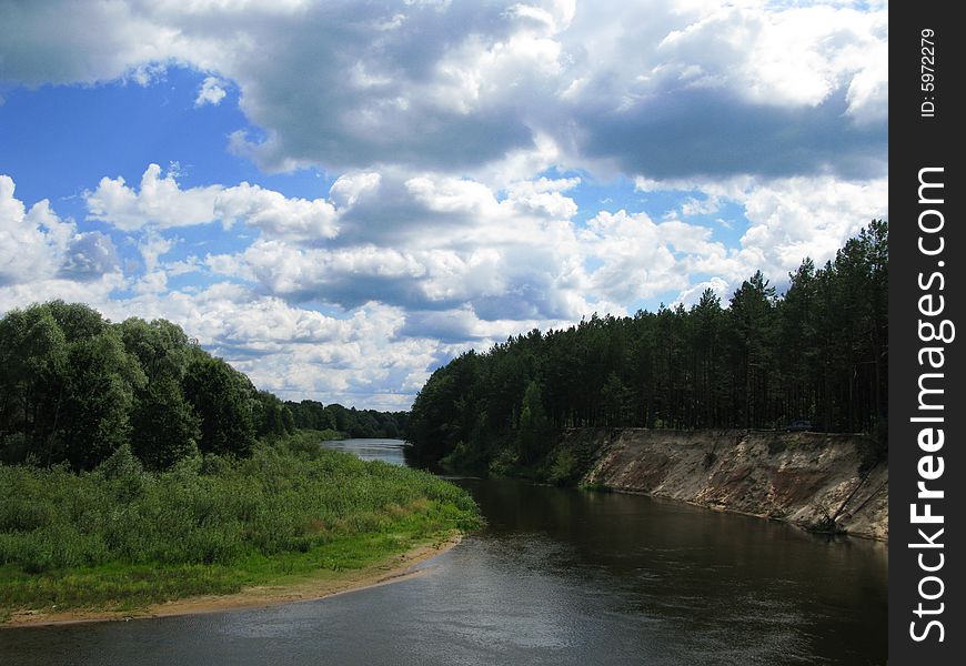 View of nice  river and the sky. View of nice  river and the sky