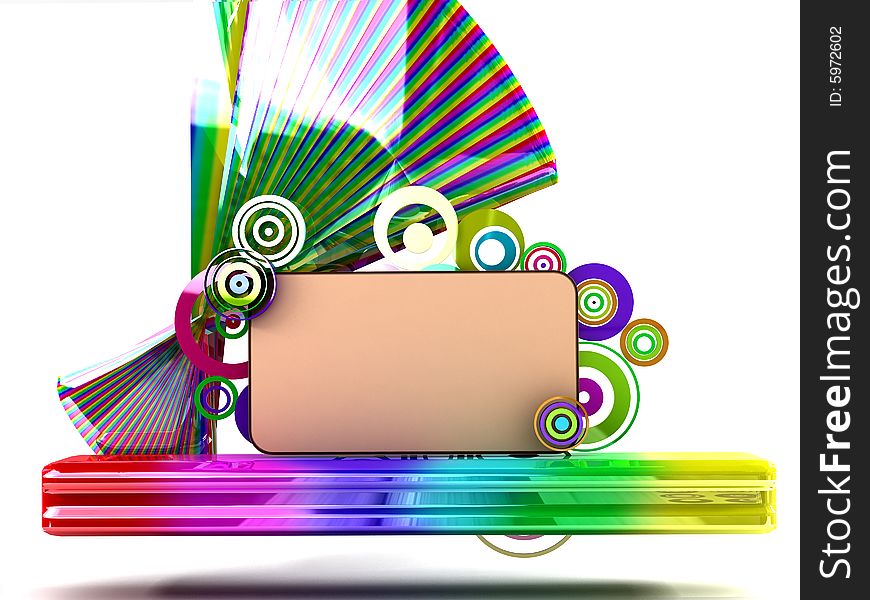 3d abstract background vibrant colors circles and copy space