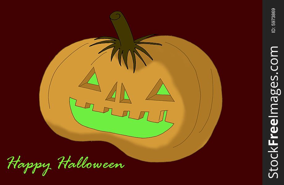 A classical symbol of halloween a terrific pumpkin representative of a human face. A classical symbol of halloween a terrific pumpkin representative of a human face