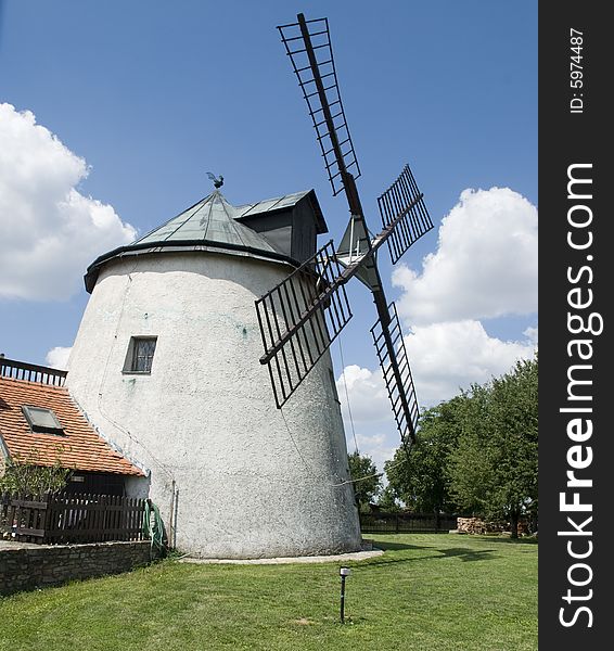 Windmill in village LesnÃ¡, Moravia, Czech republic