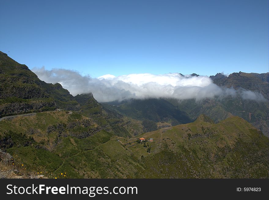 Beautiful view of the mountains of madeira. Beautiful view of the mountains of madeira.