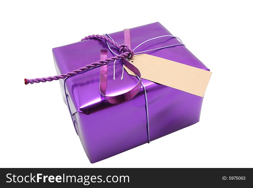 A wrapped present with blank label on it, solid colored paper, generic looking,
insert your own text. A wrapped present with blank label on it, solid colored paper, generic looking,
insert your own text.
