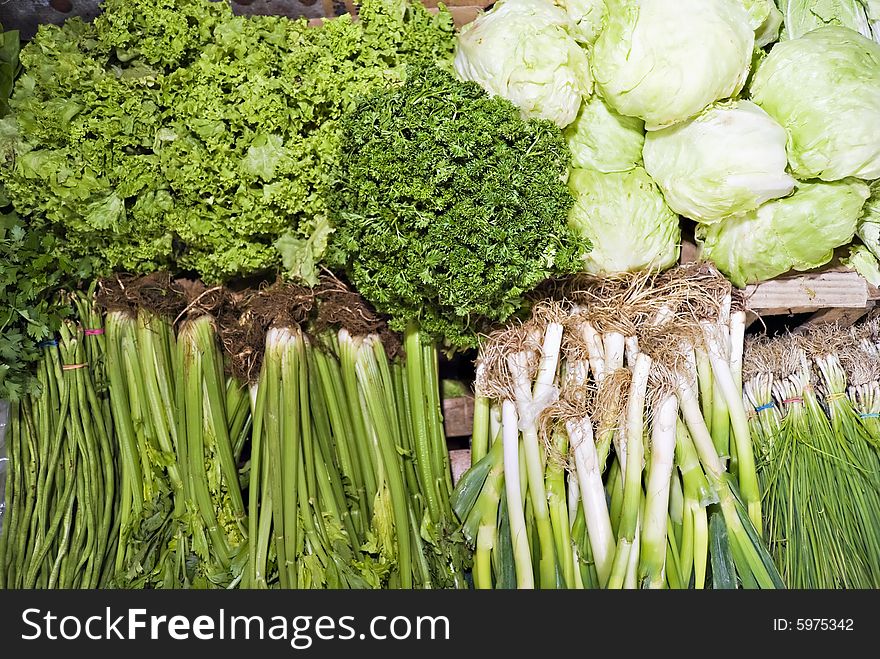 Various leafy vegetables used for salad. Various leafy vegetables used for salad