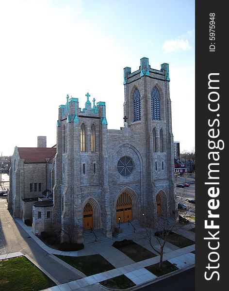 This church was built in Lansing Michigan. This church was built in Lansing Michigan