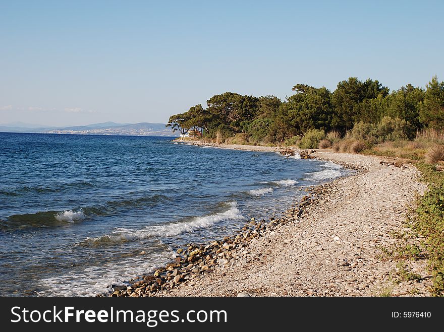 A beauty beach at Dilek yarimadasi (Kalamaki) national park in Turkey. A beauty beach at Dilek yarimadasi (Kalamaki) national park in Turkey