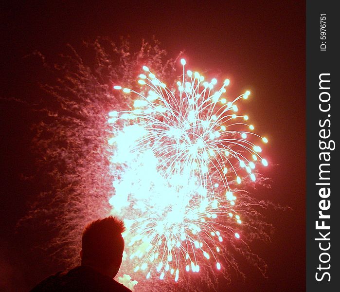 Fireworks on Annecy lake party