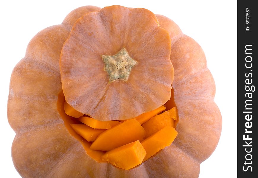 Orange pumpkin isolated on white