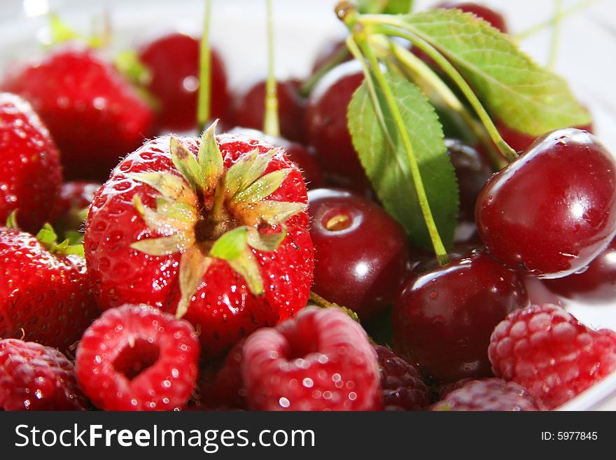 Mix of fresh red berries