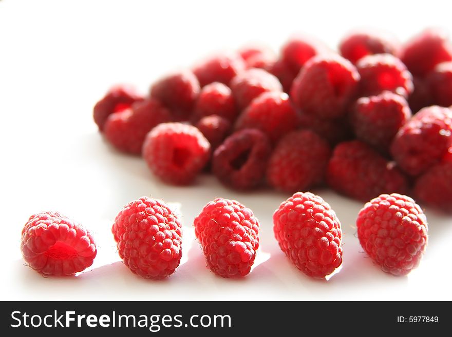 Background with fresh red raspberries. Background with fresh red raspberries