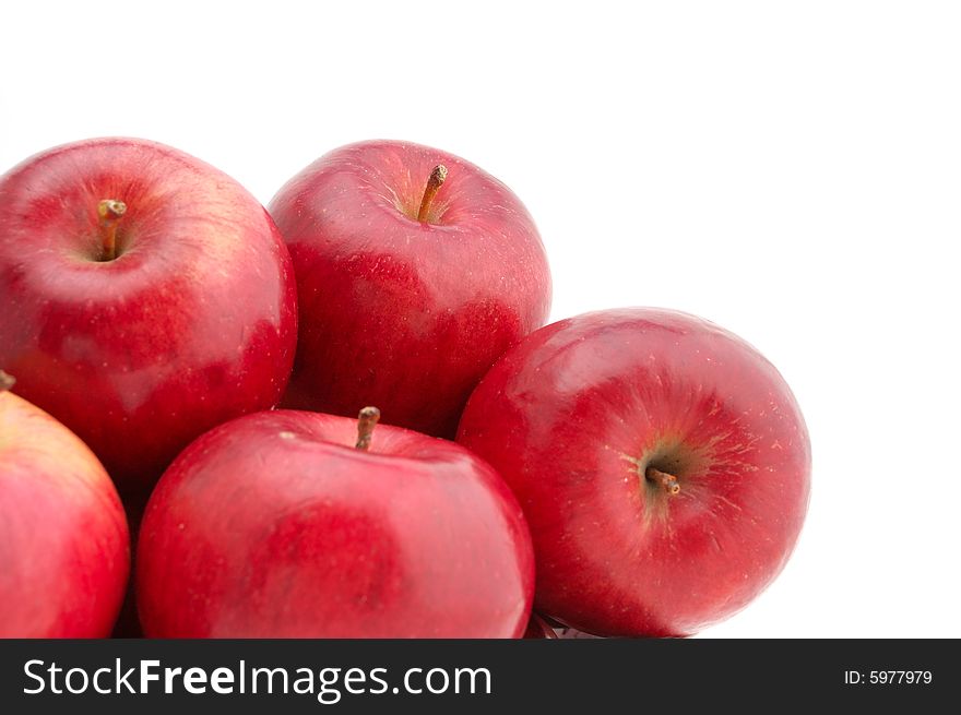 Red apples isolated on white background