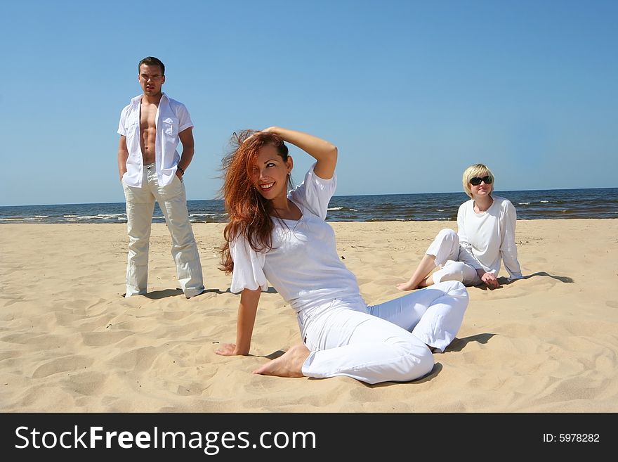 Happy friends on the beach. Happy friends on the beach