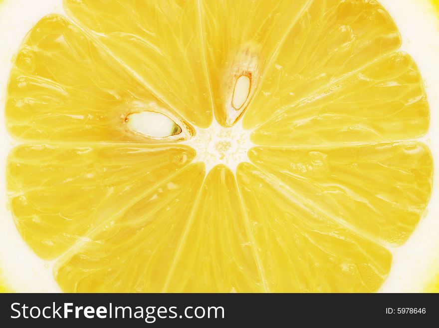 Macro of internal part of an half lemon.