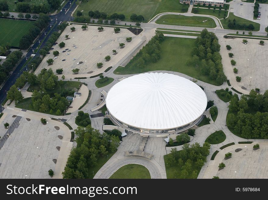 An aerial shot of a stadium. An aerial shot of a stadium.