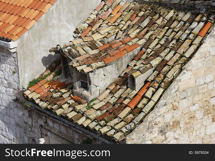 View to the roof of old Dubrovnik, Croatia. View to the roof of old Dubrovnik, Croatia