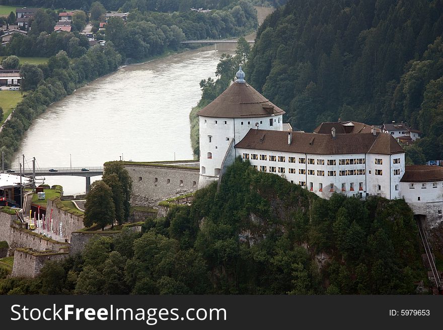 The fortress of kufstein from a distant. The fortress of kufstein from a distant