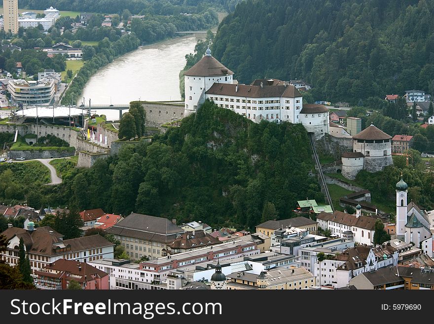 The fortress of kufstein from a distant. The fortress of kufstein from a distant