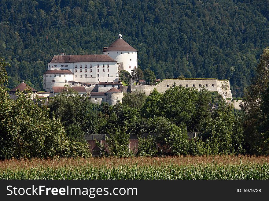 The fortress of kufstein from a distant. The fortress of kufstein from a distant