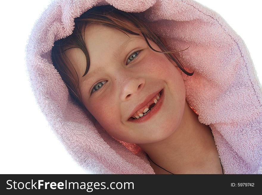 Smiling girl without milk-tooth