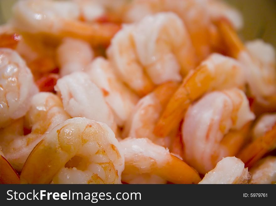 A bowl of fresh cold shrimp ready to eat