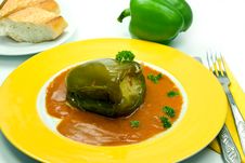 Stuffed Pepper With Tomato Sauce Stock Image Stuffed Pepper With Tomato Sauce Stock Image