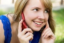 Girl Talking On The Phone Stock Images