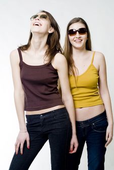 Two Happy Girls Stock Photography