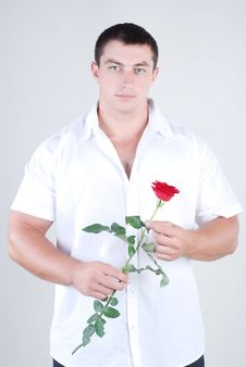 Athlete With Rose Royalty Free Stock Photos