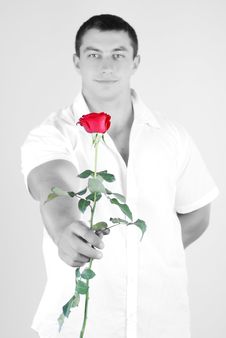 Athlete With Rose Stock Photography Athlete With Rose Stock Photography