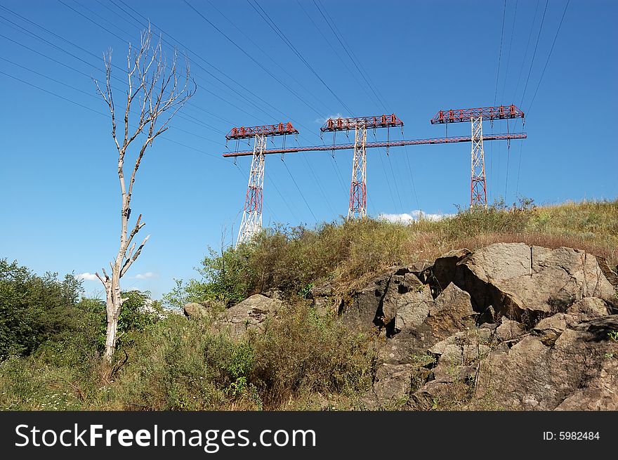 High voltage line at the stown hill