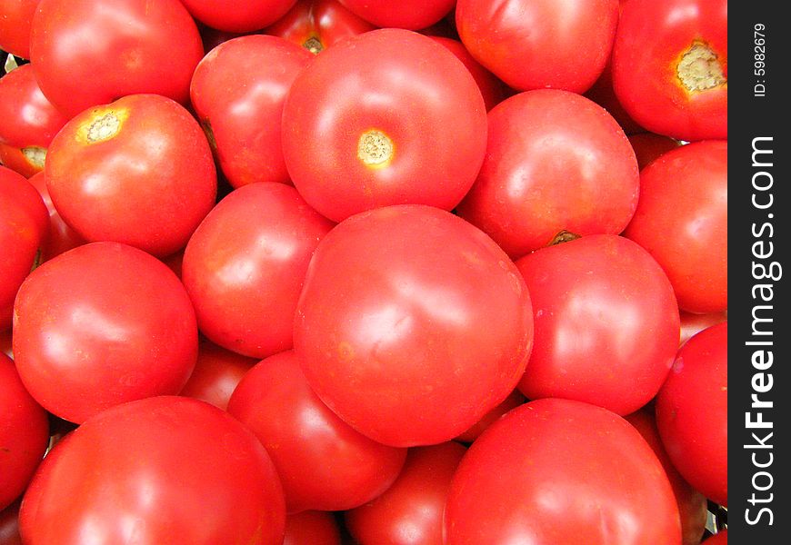 Red Tomato for background, close up shot