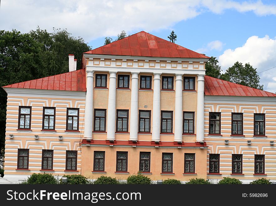 The two-storeyed mansion in summer, Uglich, Russia. The two-storeyed mansion in summer, Uglich, Russia