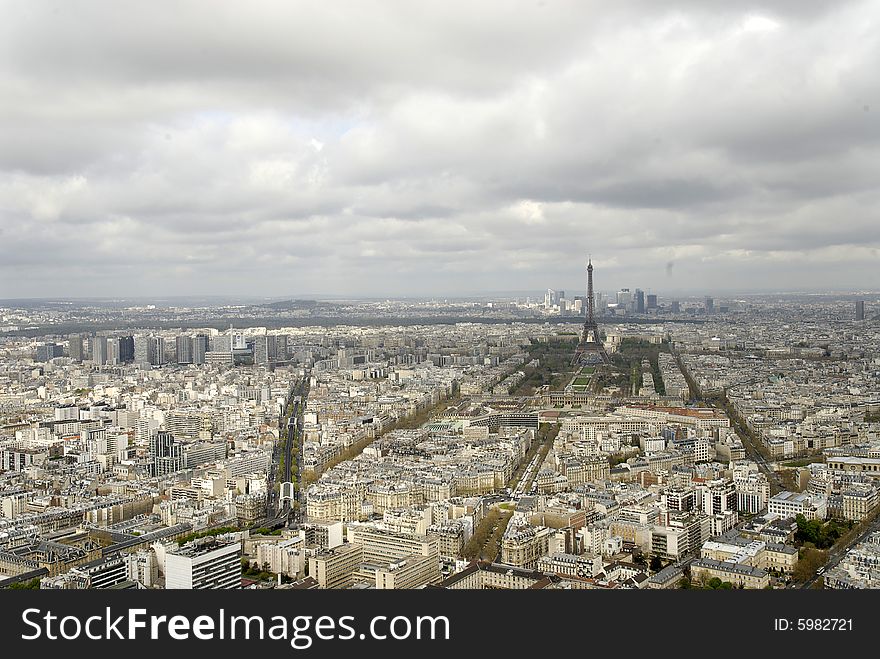 Overhead view of Paris rooftops