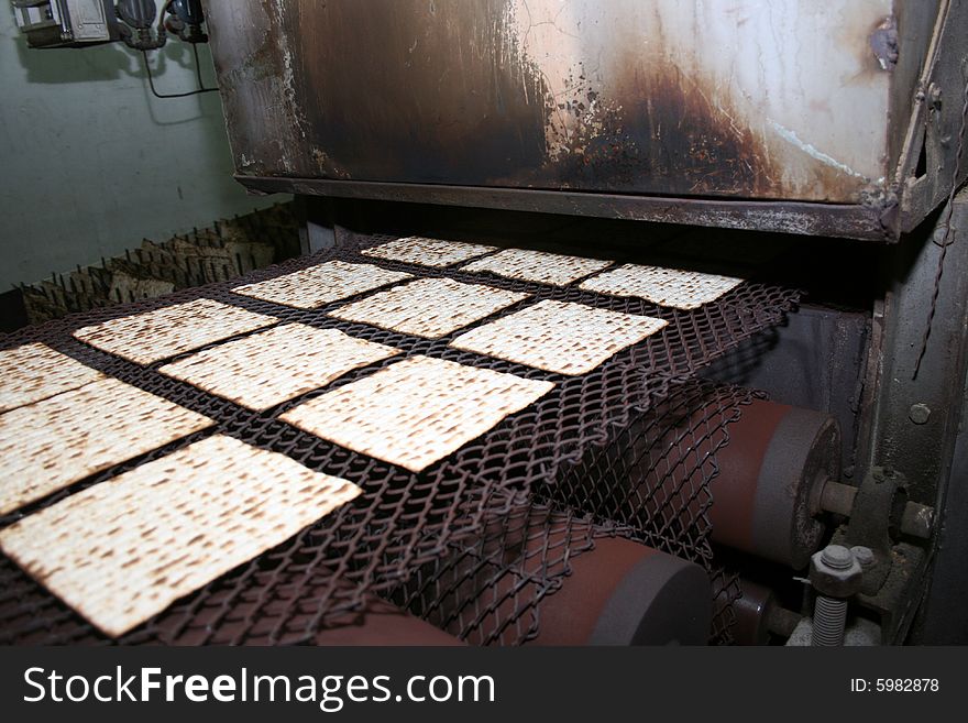 Square Matzahs Coming Out of an Oven