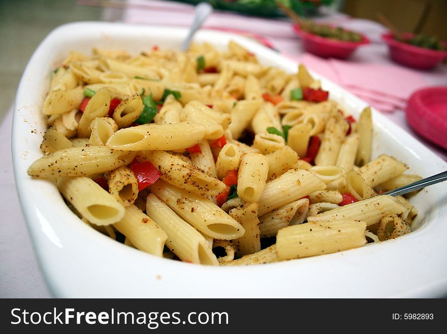 Pasta With Vegetables in a Bowl. Pasta With Vegetables in a Bowl