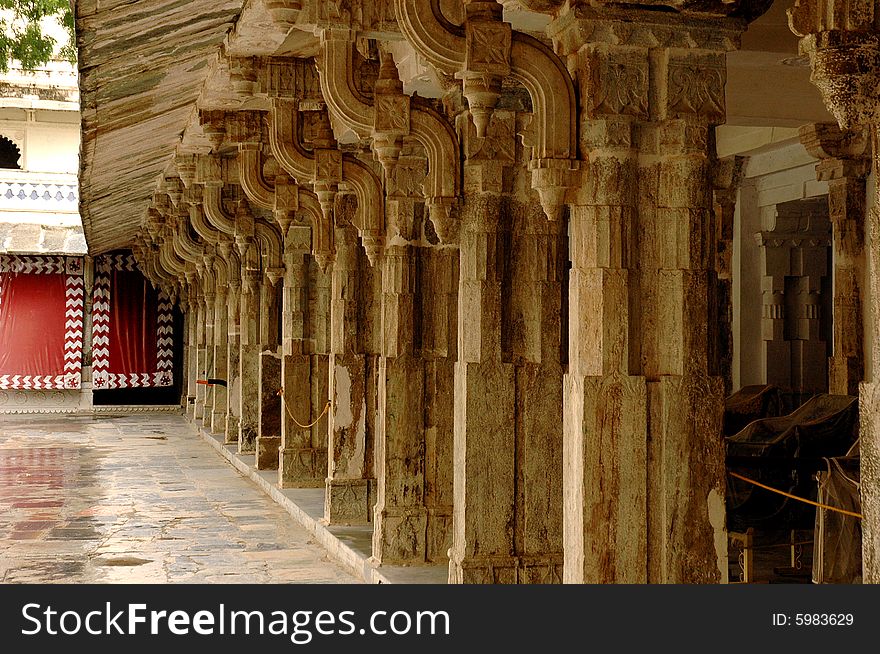 Beautiful interior of city palace, Udaipur