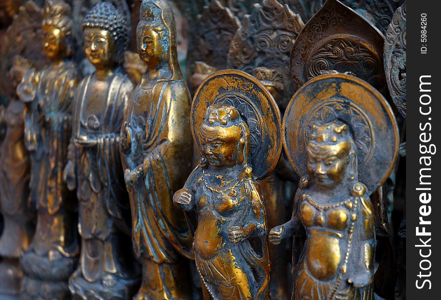 Close up of ancient curio in China