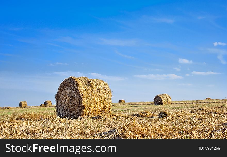 Haystack. Summer harvesting. Seasons specific