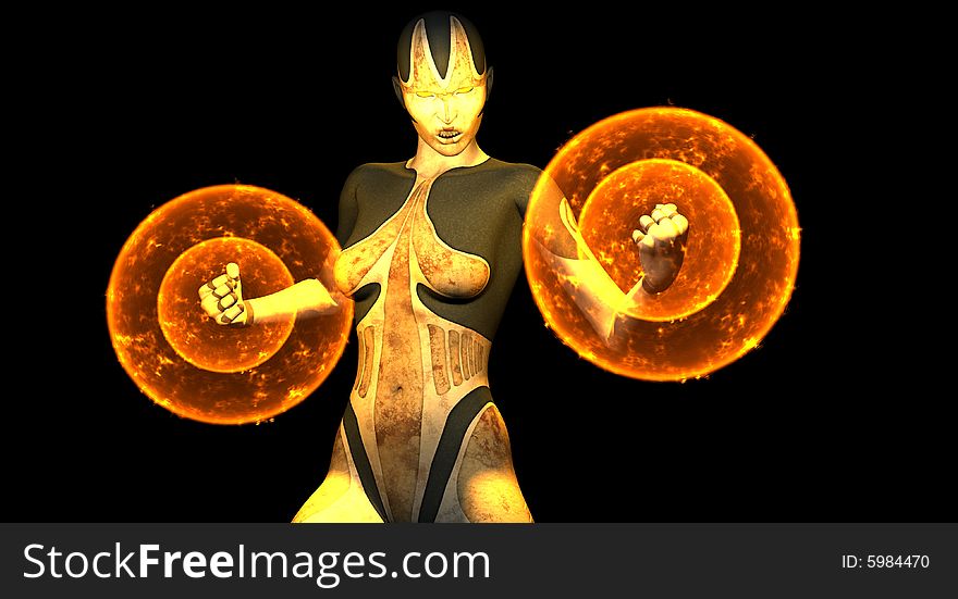 3d render of female android. 3d render of female android