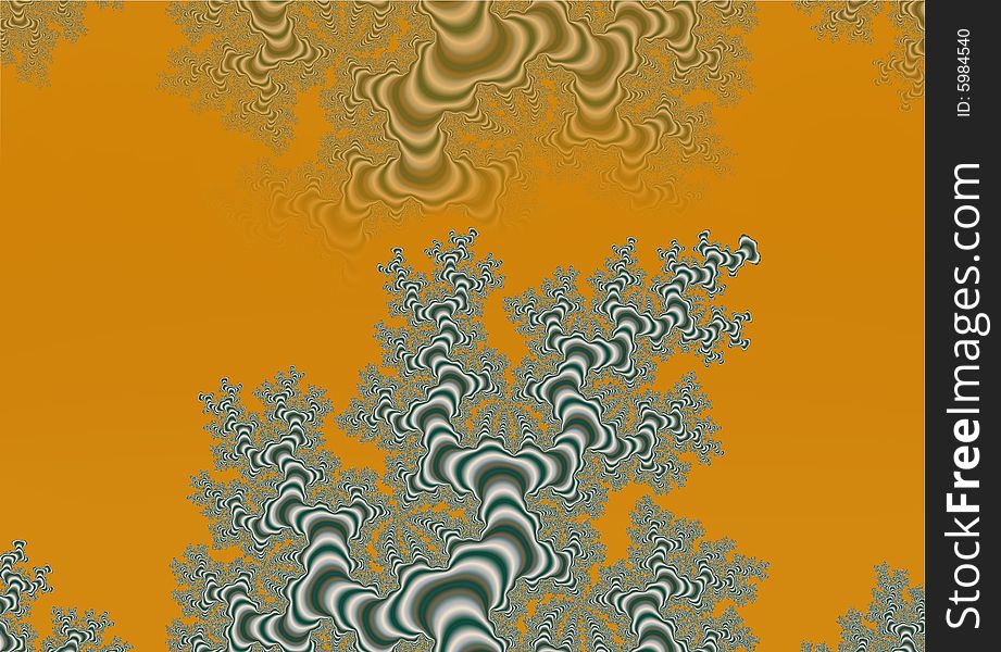 Yellow and green fractal generated illustration