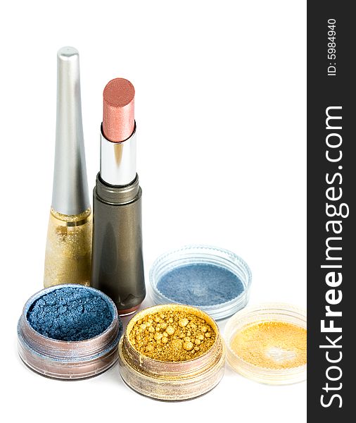 Set for make-up, eyeshadows and lipstick