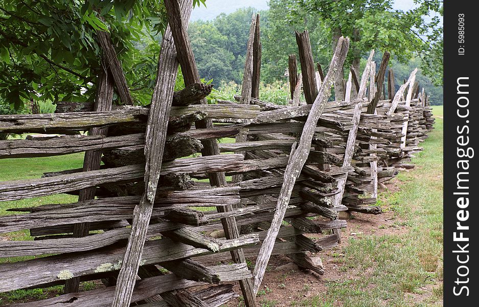 Old wood fence palisade enclosure village country