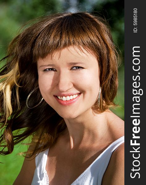 Attractive young woman in the park. Attractive young woman in the park