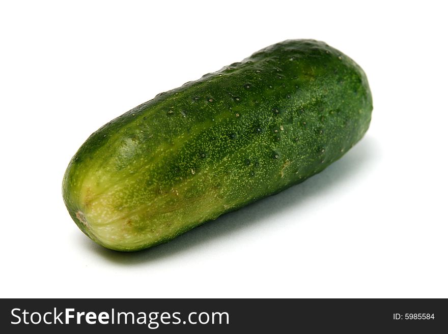 Green cucumber isolated on white background