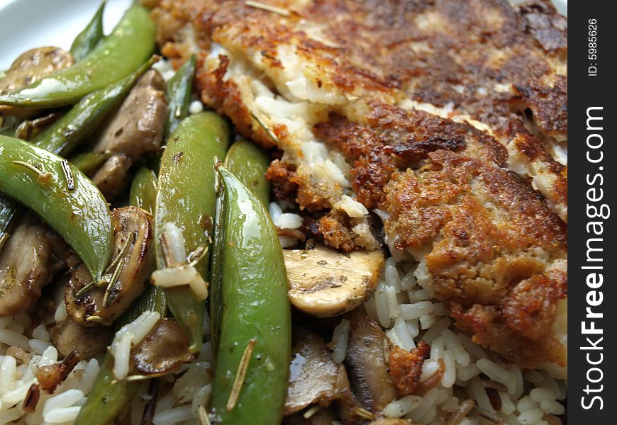 Battered Cod and Snap Peas