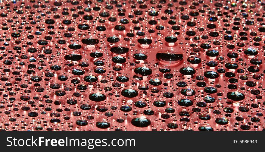 Water-drops On Red
